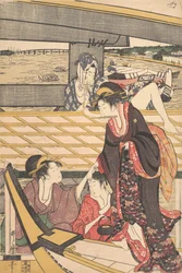 Pleasure Parties in Boats on the Sumida River under the Ryogoku Bridge