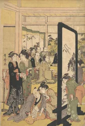 The Artist Kitao Masanobu Relaxing at a Party, 1790s