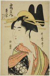 The Courtesan Arihara of the Tsuruya, and Child Attendants Aoe and Sekiya, from an Untitled Series of Courtesans