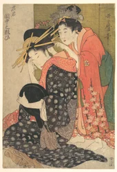 The Oiran Yoso-oi Seated at Her Toilet