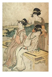 Three women in landscape, at leisure, c.1800-1801
