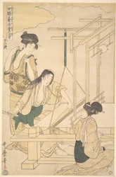 Women Weaving Silk Cloth