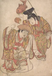 Boys Masquerading as Daikoku and Ebisu, ca. 1780