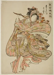Viewing Maple Leaves (Momijigari), from the series "Dance Customs of Captivating Figures (Adesugata odori fuzoku)"