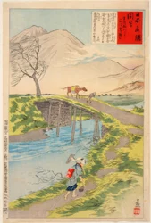 Mount Tsukuba Seen from Sakuragawa at Hitachi
