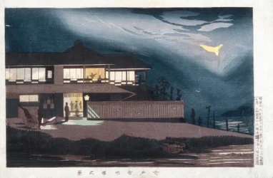 View of Houses of Entertainment in Imado at Dawn