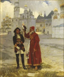 Young Peter I and his falcon