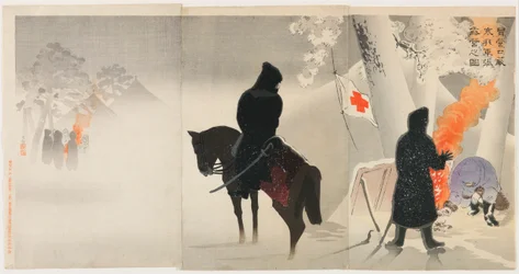 Our Troops Set Up a Bivouac at Yingkou while Braving the Bitter Cold