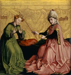 Esther before Ahasuerus, Mirror of Human Salvation altarpiece, inner side