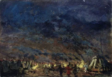 The Polovtsian camp. Stage design for the opera Prince Igor by A. Borodin