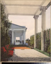 View of the Colonnade from the Chamber of Empress Maria Alexandrovna in the Great Palace of Tsarskoye Selo