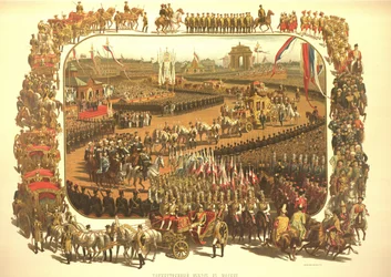 The Ceremonial Entry of Alexander III in Moscow, from the Coronation Album, 1883