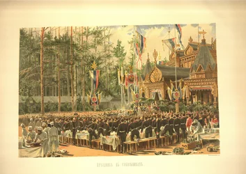 The coronation feast in Sokolniki, from the Coronation Album, 1883