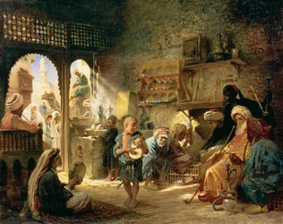 Coffee House in Cairo, 1870s