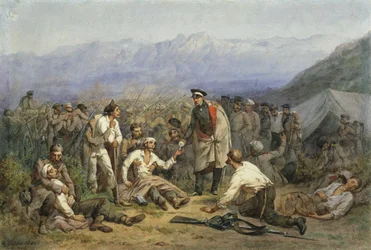 After the battle. Scene from the Crimean War