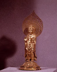 Representation of the Buddha Amitabha, gold statuette. Silla period. 7th-8th century. National Museum of Korea