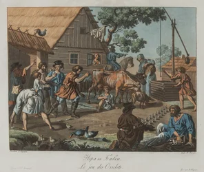 Boys Playing Knucklebones Babki, ca 1812