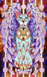 Egyptian Winged Sphynx Cat
