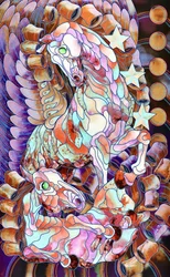 Fantasy Stained Glass Horses