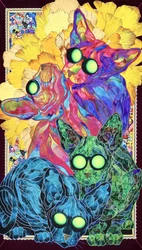 Glowing Psychedelic Cats
