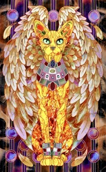 Regal Winged Cat Goddess