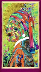 Whimsical Pearl Earring Dog