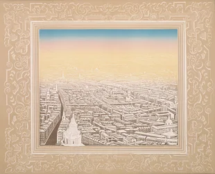 Aerial View of London Framed in a Decorative Border, c. 1845