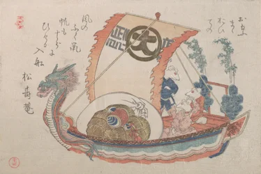 Treasure Boat Takara-bune with Three Rats, 1816, year of the rat