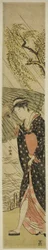 Young Woman Walking on a River Bank in Rain