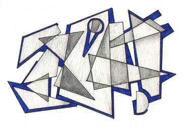 Abstract Blue Geometry