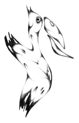 Abstract Pelican Drawing