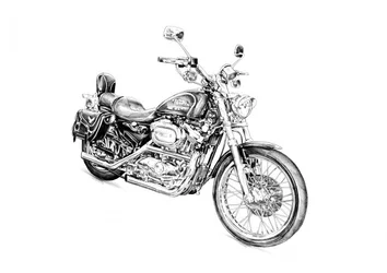 Classic Motorcycle Drawing
