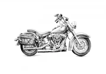 Classic Motorcycle Drawing