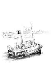 Classic Tugboat Sketch