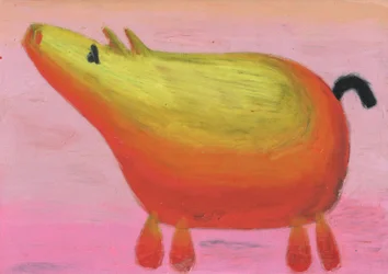 Colorful Whimsical Pig