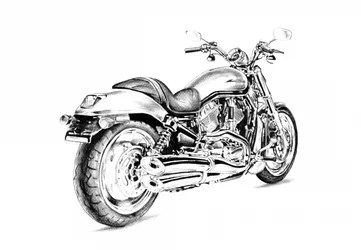 Detailed Motorcycle Drawing