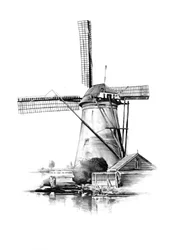 Dutch Windmill Reflection