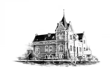 Elegant Mansion Sketch