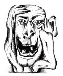 Grotesque Laughing Face