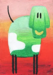Happy Green Dog