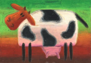 Happy Whimsical Cow