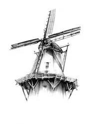 Majestic Windmill Illustration