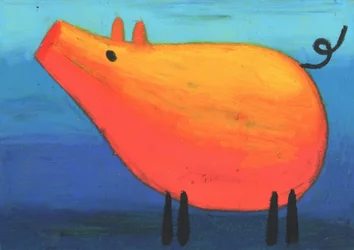 Oil Crayon Animal Art Drawing Sketch 52