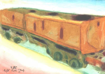 Old Orange Train Cars