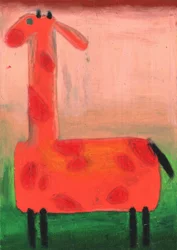 Playful Red Giraffe