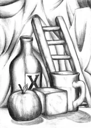 Rustic Still Life Drawing