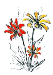 Vibrant Floral Sketch