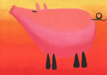 Vibrant Pink Pig
