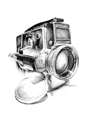 Vintage Film Camera Sketch