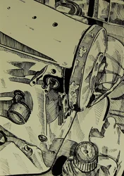 Vintage Sewing Machine Sketch